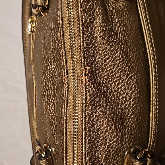 ANNE KLEIN Trinity Satchel in Brushed Gold Vegan Leather - Picture 11 of 14